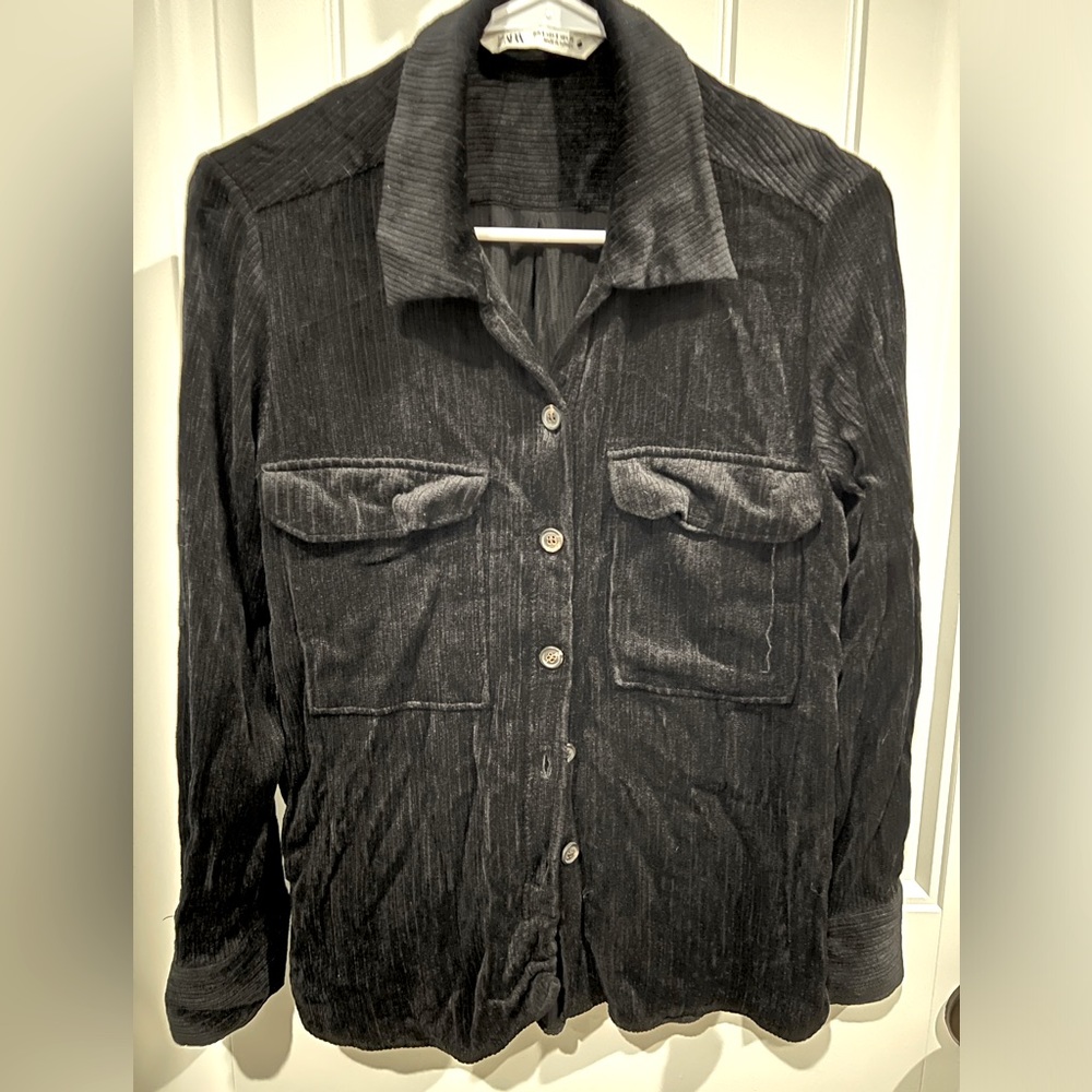 Zara black button up size small